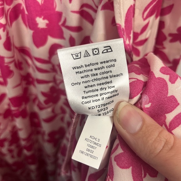 new DRAPER JAMES RSVP™ Flutter Sleeve Wrap Maxi Dress size Small Pink floral - Picture 6 of 7